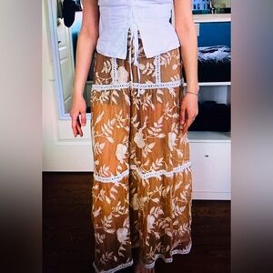 NWT For Love & Lemons Sheer Embroidered Skirt